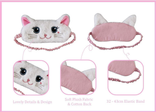 Cute Plush Cat Sleep Eyemask White Persian Cat