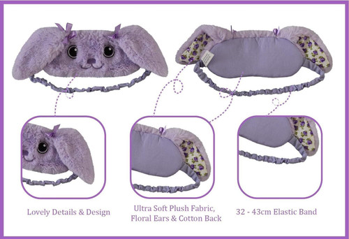 Cute Plush Bunny Sleep Eyemask Purple Bunny Rabbit
