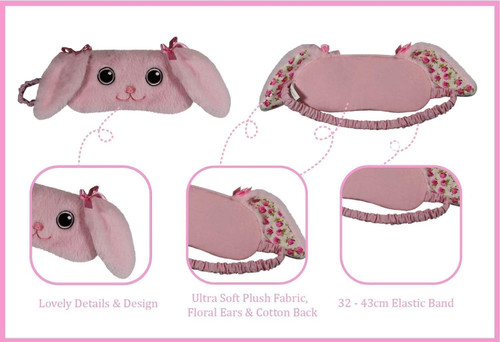 Cute Plush Bunny Sleep Eyemask Pink Bunny Rabbit