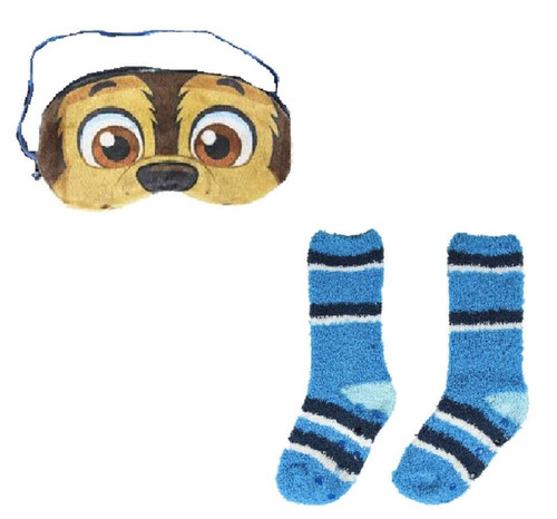 Paw Patrol Chase Super Soft Socks and Plush Eye Mask (One Size 3-5 Years)