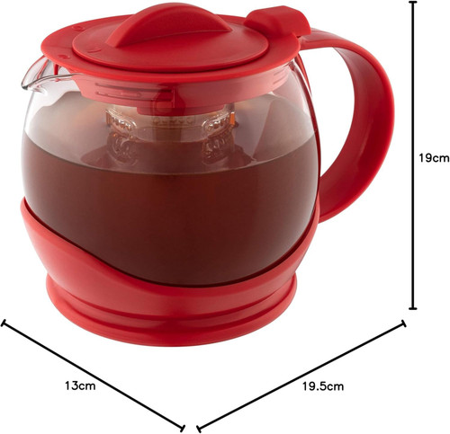 Café Olé Plastic and Glass Teapot with Infuser, Loose Leaf Tea Strainer, 1200ml Café Olé Plastic and Glass Teapot with Infuser, Loose Leaf Tea Strainer, 1200ml