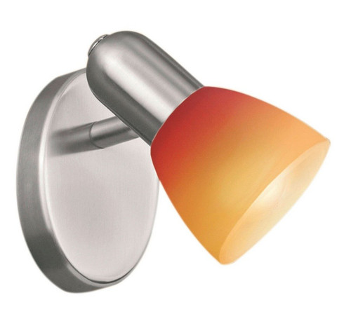 Eglo Dakar Wall Light Orange Glass Shade /Stainless Steel with G9 Bulb Included