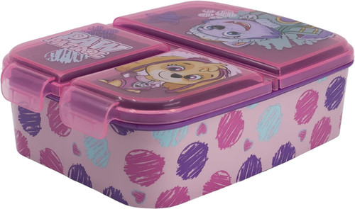 Paw Patrol Skye and Everest Pink 3 Compartment Sandwich Lunch Box