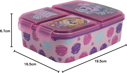 Paw Patrol Skye and Everest Pink 3 Compartment Sandwich Lunch Box