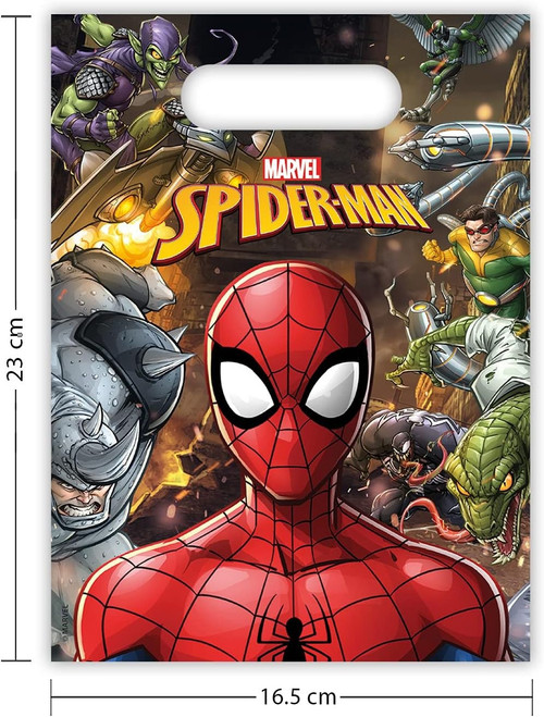 Marvel Spiderman 6 Small Plastic Party Bags