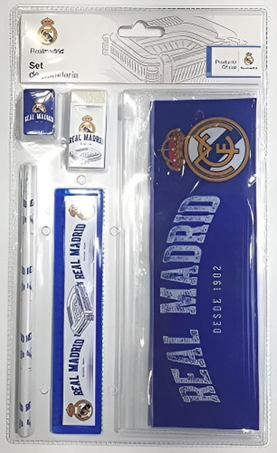 Real Madrid Official 5 Piece Stationery Set with Pencil Case