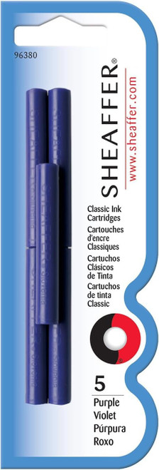 Sheaffer Skrip - Classic Fountain Pen Ink Cartridge, Pack of 5, Purple Sheaffer Skrip - Classic Fountain Pen Ink Cartridge, Pack of 5, Purple