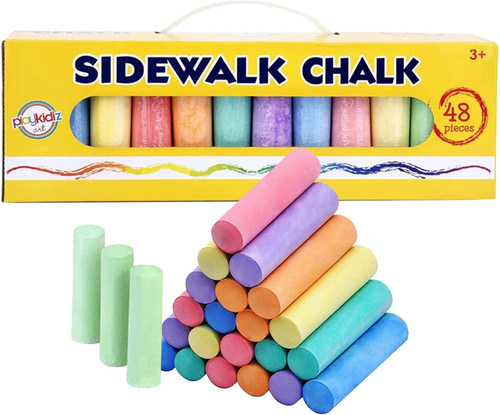 Playkidiz 48 Piece Sidewalk Pavement Chalk Garden Games - Assortment of Colours Playkidiz 48 Piece Sidewalk Pavement Chalk Garden Games - Assortment of Colours