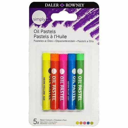 Daler Rowney Pack of 5 Oil Pastels Neon Colours Daler Rowney Pack of 5 Oil Pastels Neon Colours