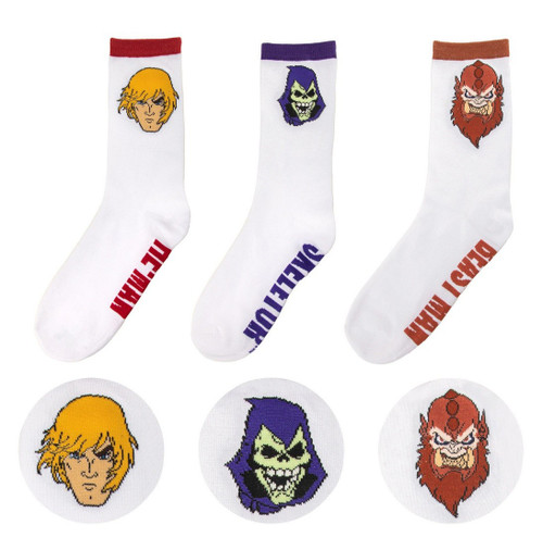 Set of 3 He-Man, Skeletor and Beast Man Adult Unisex Socks UK 2-11 EU 35-45