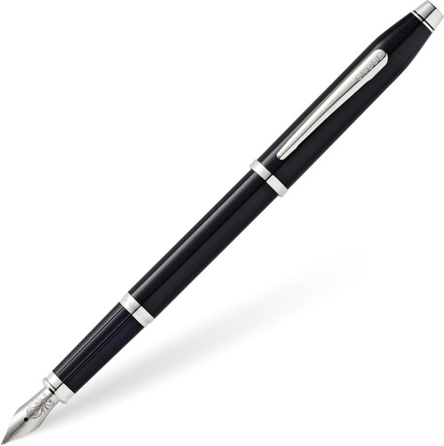 Cross Century II Black Medium Nib Fountain Pen with Chrome