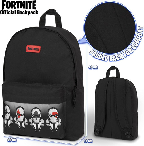 Fortnite Official Creeper Backpack 43cm X 29cm X 13cm Black