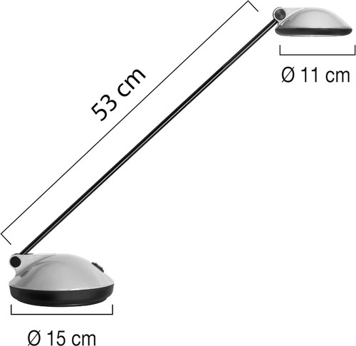Unilux Joker 2.0 6W LED Home Office Desk Lamp, 3 Position Dimmer Silver Grey