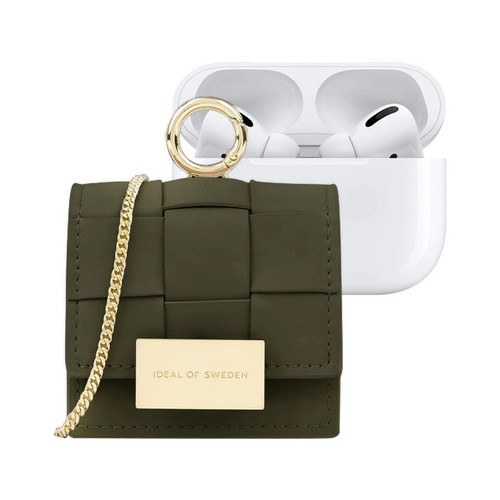 Ideal of Sweden Braided Khaki Apple Earbud Bag (Generation 1, 2, and Pro)