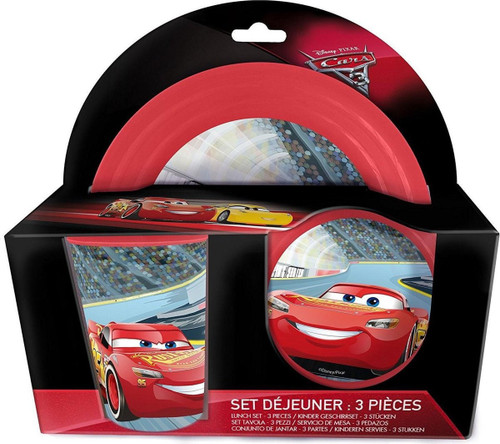 Disney Pixar Cars 3 Piece Meal Set Plate, Bowl and Tumbler