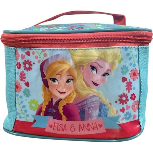 Disney Frozen Anna and Elsa Satin Topped Square Make-Up Accessory Bag