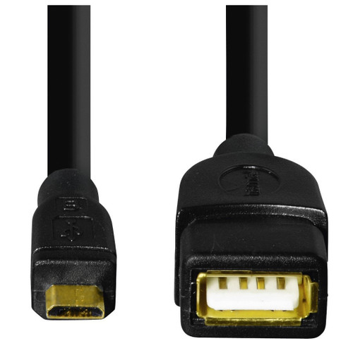 Hama USB 2.0 Adapter Cable, OTG, Micro B plug - A socket 15 cm
