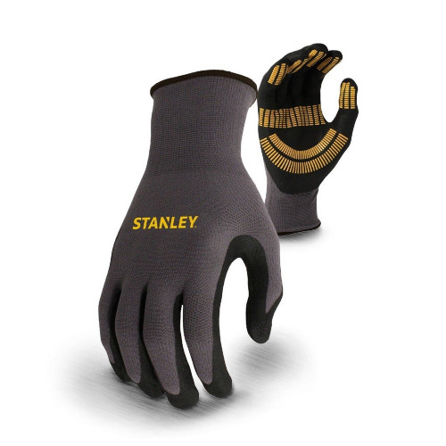 Stanley Premium Gripper Work Gloves Medium, Grey/Black/Yellow