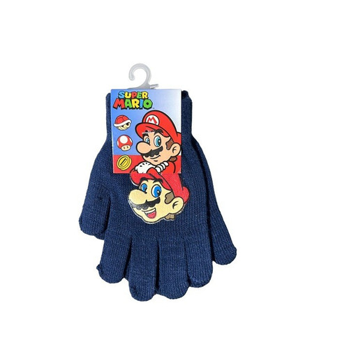 Super Mario Navy Blue Knitted Children's Gloves