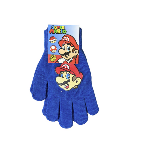 Super Mario Blue Knitted Children's Gloves