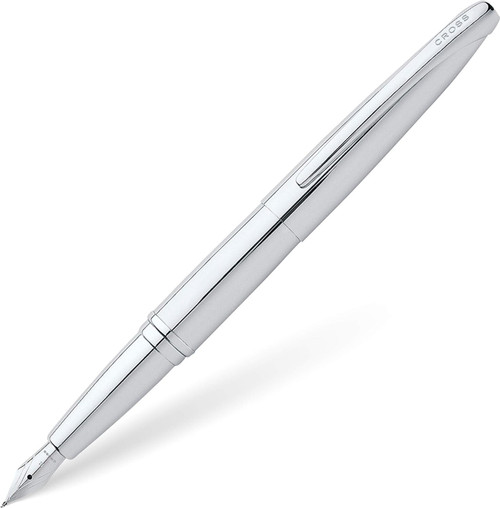 Cross ATX Polished Chrome Extra Fine Nib Fountain Pen with Click off Lid