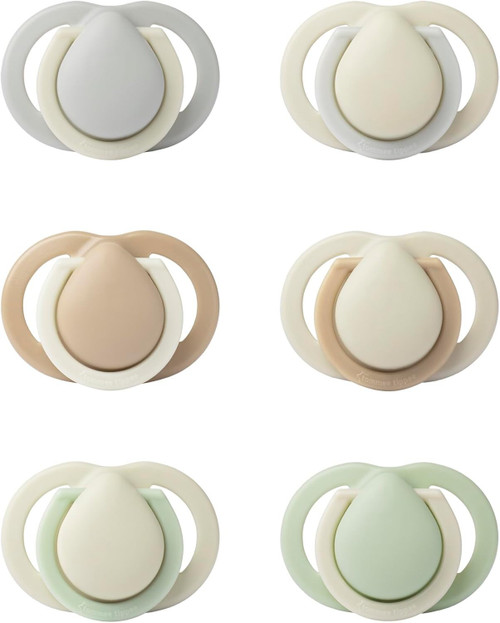 Tommee Tippee Newborn Soothers, 0-2 Months, Muted Colours 6 Pack