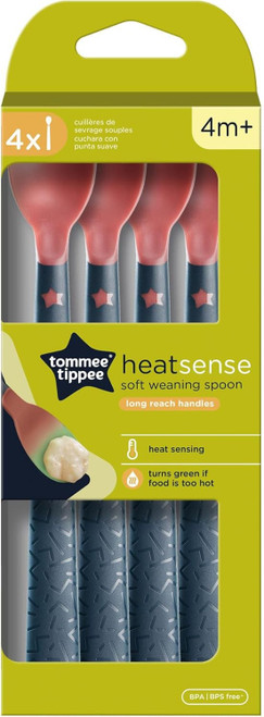 Tommee Tippee Heat Sense Weaning Spoons 4+ Months, Pack of 4