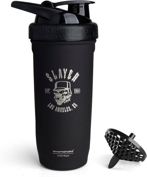 Smartshake Rockband Slayer Steel Protein Shaker Bottle 900 ml Los Angeles Logo