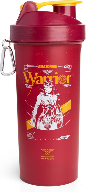 Smartshake 900ml Protein Shaker Bottle Wonder Woman Red Amazonian Warrior