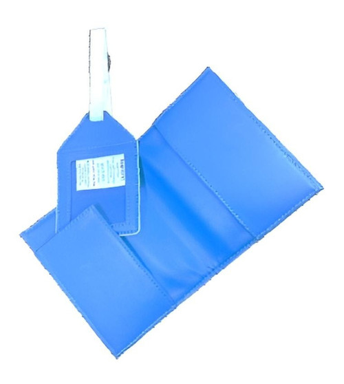 Love Island Travel Set Boxed, Luggage Tag and Passport Holder Blue and White