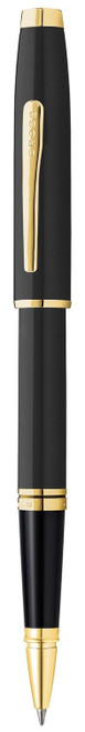 Cross Coventry Black Lacquer Medium Point Rollerball Pen with Gold Trim