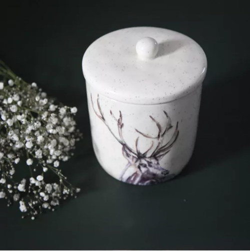 Meg Hawkins Country Stag Ceramic Kitchen Canister For Tea/Coffee/Sugar Etc.