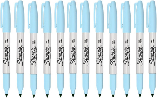 Sharpie Fine Point Permanent Marker Pen Light blue Topaz 12 Pack