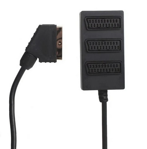 Connectech Video Scart Cable 3 way splitter 0.5m