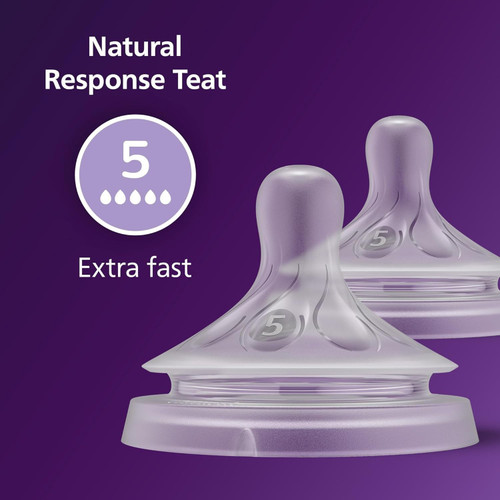 Philips Avent Natural Response Bottle 2 Teats  Flow 5 for 6+ Months (SCY965/02)