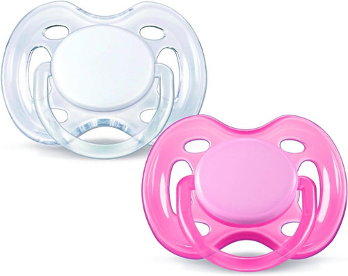 Philips Avent Freeflow Soother 0-6 Months Pack of 2 Clear and Pink