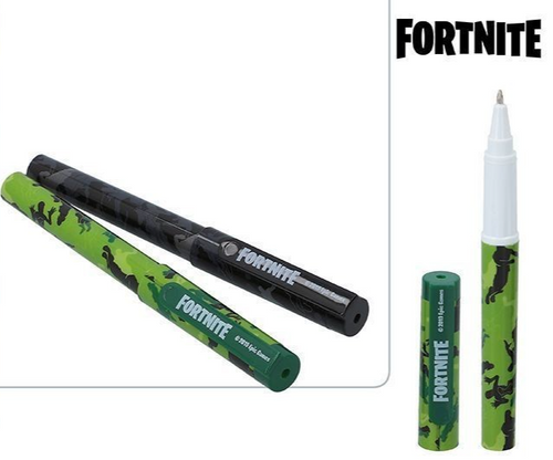 Fortnite Set of Two Ballpoint Pens Blue Ink - Black and Green Camo