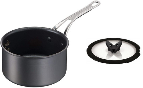 Tefal Saucepan Jamie Oliver, Hard Anodised, Black, 20cm with Flat Butterfly Lid