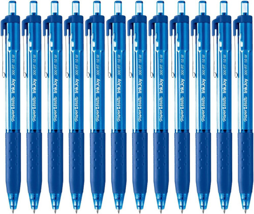 Paper Mate InkJoy 300RT Retractable Ballpoint Pens, Medium Point, Blue, 12-Count