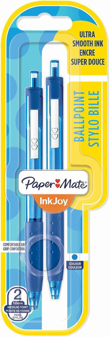 Paper Mate InkJoy 300RT Retractable Ballpoint Pens, Medium Point, Blue, 2-Count