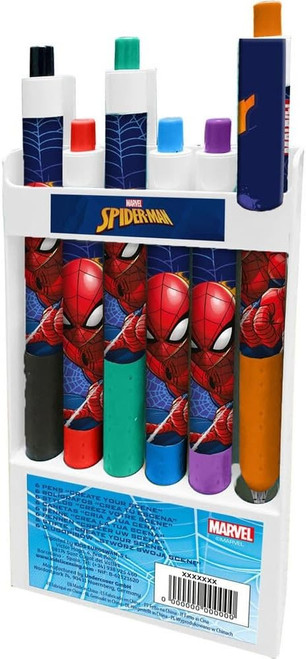 Spiderman Kids Cartoon Colouring Assorted Marker Pens 6 Piece