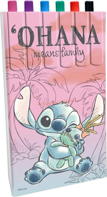 Stitch 'Ohana Means Family' Kids Cartoon Colouring Assorted Marker Pens 6 Piece