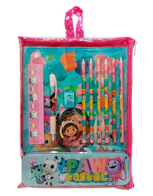 Gabby's Dollhouse 12 Piece Bumper Stationery Set with Reusable Bag