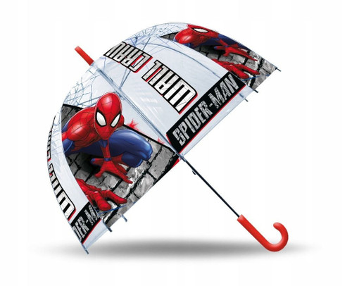 Spiderman 'Wall Crawler' Plastic Umbrella with Red Handle 70cm