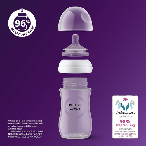 Philips Avent Natural Response Baby Bottle - 260ml for 1 M+ Koala SCY903/67