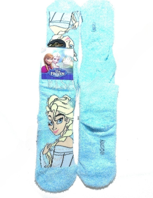 Frozen Light Blue Fluffy Socks Size 9-12