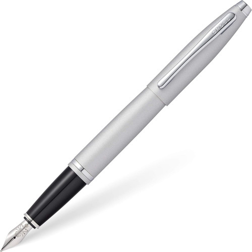 Cross Calais Satin Chrome Fountain Pen Medium Nib with Chrome Appointments