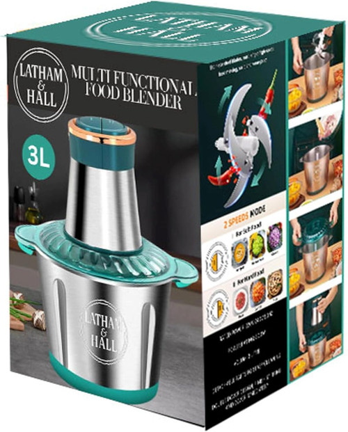 LATHAM & HALL Multi-Functional Food Blender – Green & Silver– 2 Speed Settings