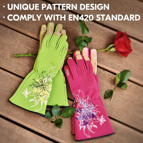 Ladies Gauntlet Style Thorn Proof Gardening Gloves