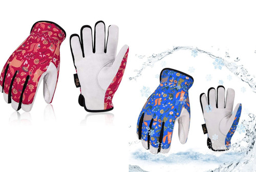 Kids Garden Gloves Synthetic Leather Palm Forest Friends XS (Extra Small)